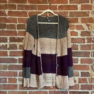 Free People striped knit cardigan sweater